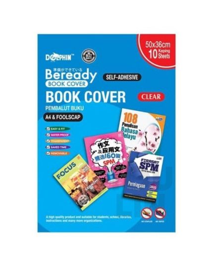 Dolphin DOL-CS038 Self-Adhesive Book Cover Clear - 50 X 36CM