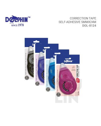 DOLPHIN 8124 CORRECTION TAPE - 5MM X 24M