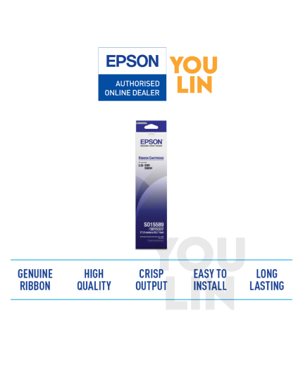 Epson LQ-590/590II/590IIN Ribbon Cartridge (Black) for LQ-590 / LQ-590II / LQ-590IIN (C13S015589 / S015337 / C13S015341)