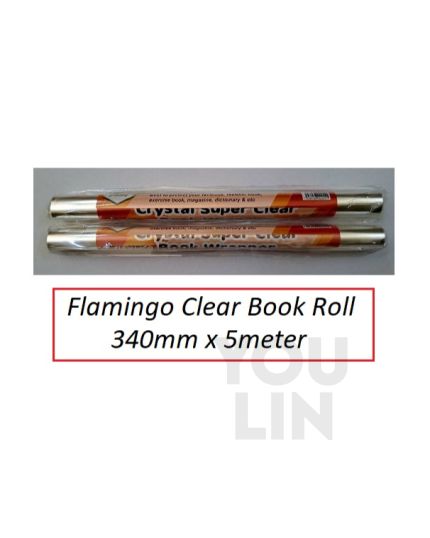 Flamingo Book Wrapper 340MM X 5M - Clear