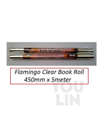 Flamingo Book Wrapper 450MM X 5M - Clear