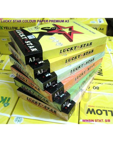 Luckystar A3 80gm Color Paper 450'S - Light Colour