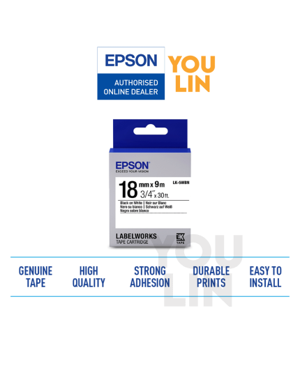 Epson LK-5WBN LabelWorks Tape