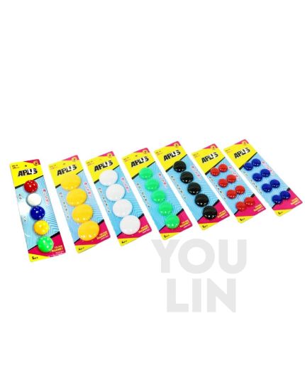 APLUS 20MM Solid Color Magnetic Button 8pcs/Card