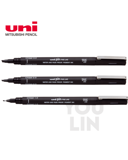 UNI PIN CS1/2/3-200 Chisel Fine Line Markers
