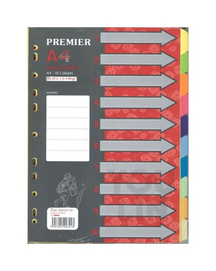 Premier 10 Colour Index Divider