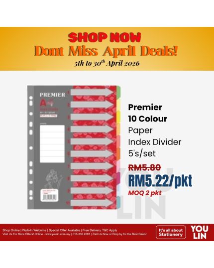 Premier 10 Colour Index Divider