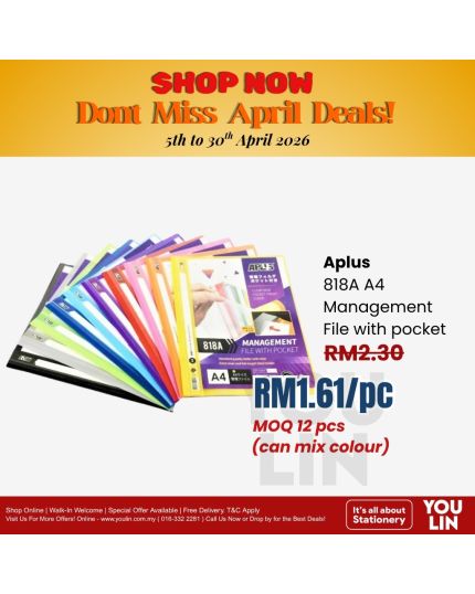 APLUS 818A A4 Management File With Pocket