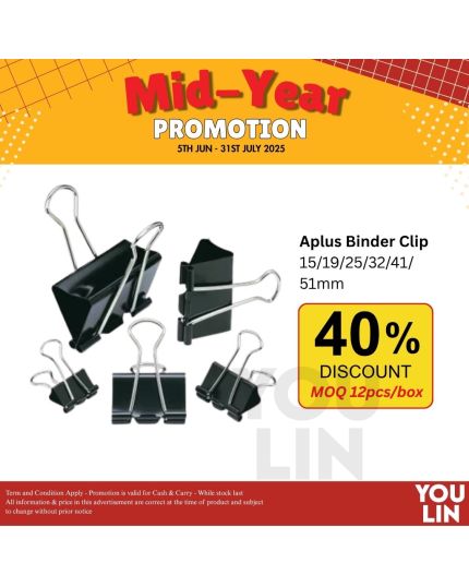 APLUS BC-0041 41mm Binder Clip 12pc/box