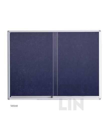 WriteBest Aluminum Frame Velvet Sliding Glass Notice Board