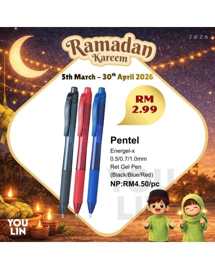 Pentel Energel-X Ret Gel Pen 0.7mm