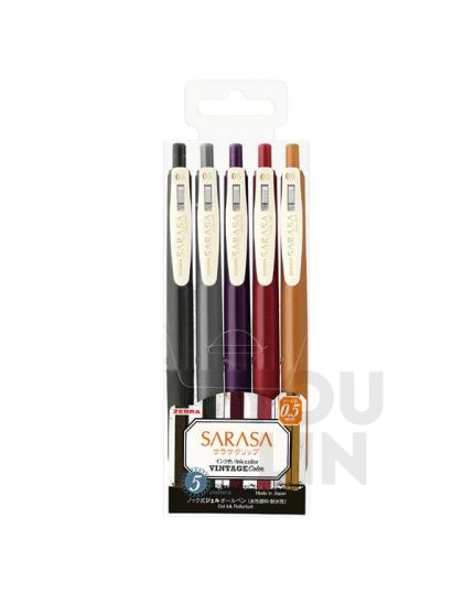 Zebra JJ15-5C-VI2 Sarasa Clip Gel Pen - Vintage Color