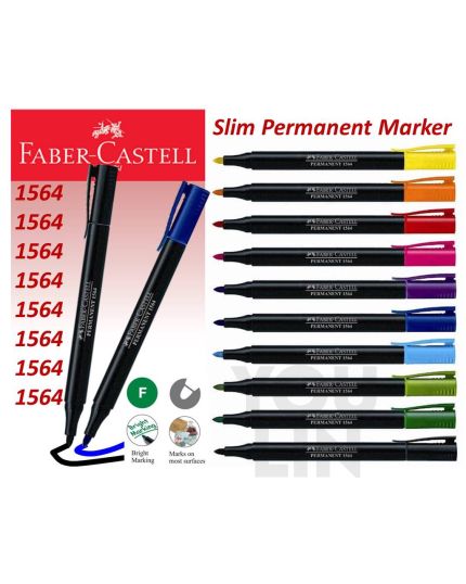 Faber Castell Slim Permanent Fine Marker 1564 - Fine Bullet Tip (Per Pcs)