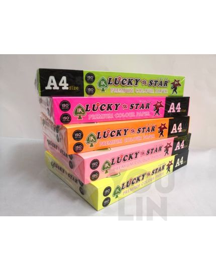 Luckystar A4 80gm Color Paper 450'S - Cyber Colour