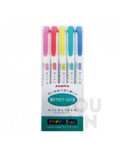 Zebra WKT7-5C-HC Mildliner Highlighter 5pcs