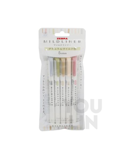 Zebra WKT7-5C-NTC Mildliner Highlighter 5pcs