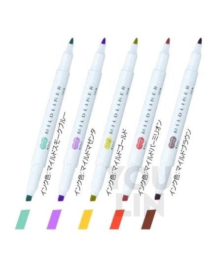 Zebra WKT7-5C-RC Mildliner Highlighter 5pcs