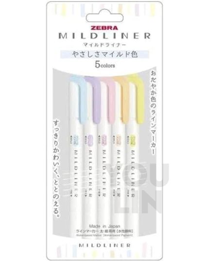 Zebra WKT7-5C-YC Mildliner Highlighter 5pcs