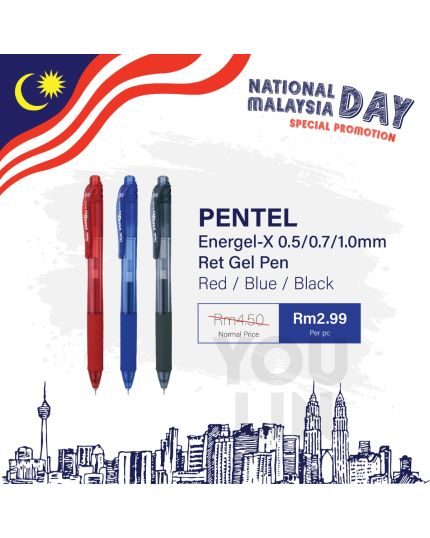 Pentel Energel-X Ret Gel Pen 0.5mm