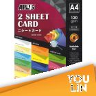 APLUS A4 120gm 2 Sheet Card 100'S - Deep Colour