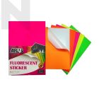 APLUS A4 Fluorescent Sticker Laser Printing sticker 10's - Colour