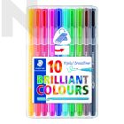 STAEDTLER 338 SB10 Triplus Broadliner Box of 10 Colors
