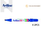 Artline 90 Permanent Marker Pen 2.0-5.0mm 2'S - Blue