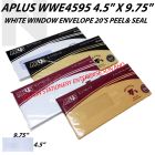 APLUS WWE4595 4.5" X 9.75" White Window Envelope 20'S (P&S)