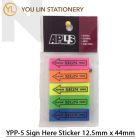 APLUS YPP-5 12.5MM X 44MM Sign Here Film Index 