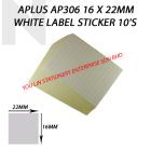 APLUS AP306 16 X 22MM White Label Sticker 10'S