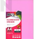 APLUS A4 Fluroescent Sticker - L.Pink 10'S
