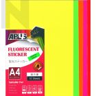 APLUS A4 Fluorescent Sticker - Mix Colour 10'S