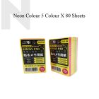 APLUS SN23-5N Stick On Note Cube - Neon Colour (80'S X 5Col) ^
