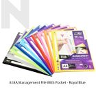 APLUS 818A A4 Management File W/Pocket - Royal Blue