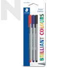 STAEDTLER 334 SBK3-1 Triplus Fineliner Set of 3 (Blk, Blu & Red)