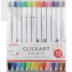 Zebra WYSS22 Clickart Marker 12 Color Set - Standard Color