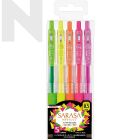 Zebra JJ15-5C-NO Sarasa Clip 0.5MM Gel Pen - Neon Color