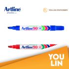 Artline 90 Permanent Marker Pen 2.0-5.0mm 2'S - Blue/Red