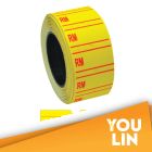 Astar Single Line Label "RM" Yellow Plain