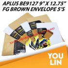 APLUS BE9127 9" X 12.75" FG Brown Envelope 5'S