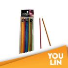 APLUS Round Wood Stick 17.5cm 12pcs - Colour