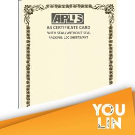 APLUS A4 160GM CERTIFICATE CARD 100'S/PKT - A77 - Certificat
