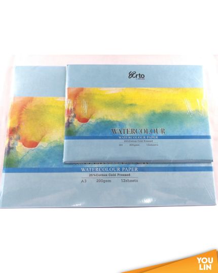 Arto CR37321/2 200GSM Watercolour Paper 12'S