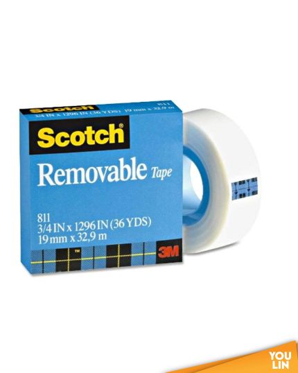 Scotch 811 Removable Tape 19mm x 32.9m