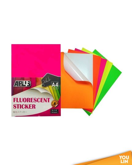 APLUS A4 Fluorescent Sticker Laser Printing sticker 100's - Colour