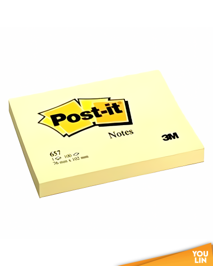 3M 657 (3'' x 4'') Post It Note - Yellow