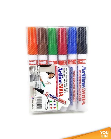 Artline 500A Whiteboard Marker Pen 2.0mm 6 Colour