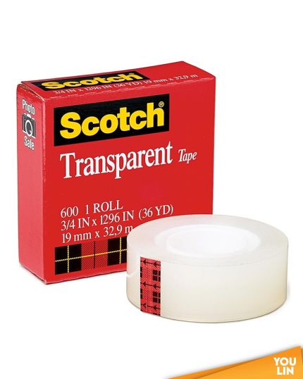 Scotch 600 Tranparent Tape 19mm x 32.9m