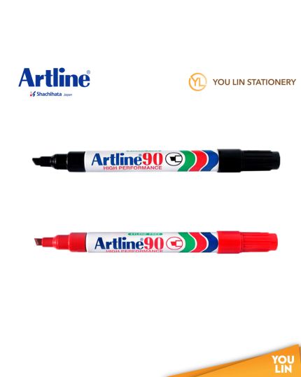 Artline 90 Permanent Marker Pen 2.0-5.0mm 2'S - Black/Red