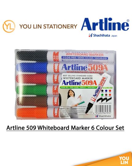 Artline 509A Whiteboard Marker Pen 2.0-5.0mm 6 Colour